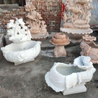 仿古石雕流水池雕塑