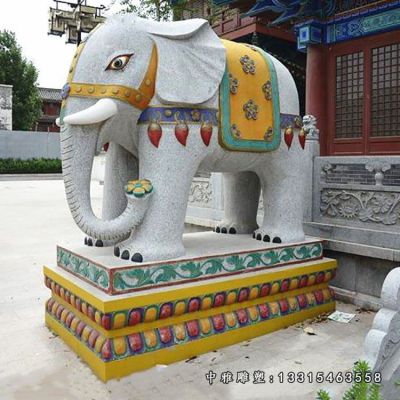 石雕招财纳福大象