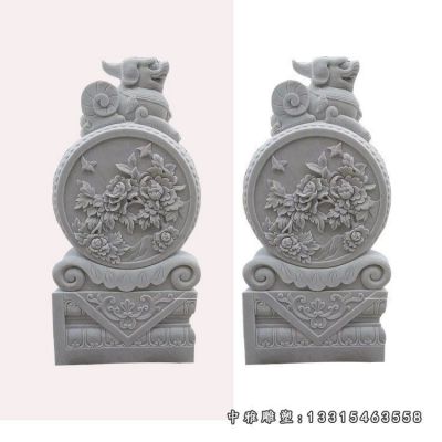 石雕宅门动物抱鼓石雕塑