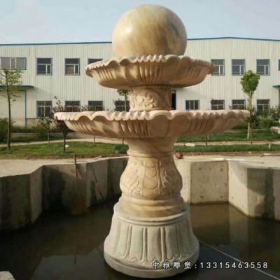 石雕景观风水球