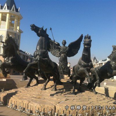铜雕阿波罗战车人物雕塑