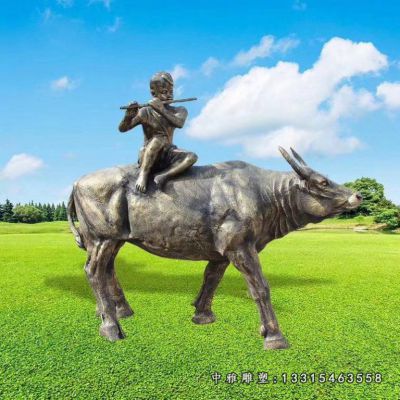 园林铜雕牧童