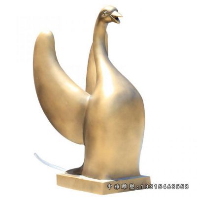 天鹅动物铜雕