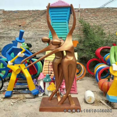 抽象人物广场铜雕