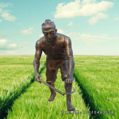 铜雕园林农耕人物雕像
