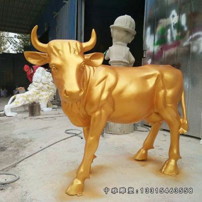 开荒铜雕牛动物