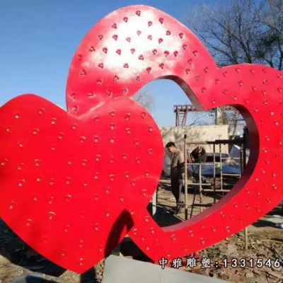 爱心景观不锈钢摆件