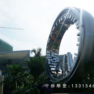 抽象齿轮不锈钢雕塑