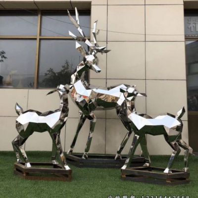 不锈钢动物小鹿雕塑