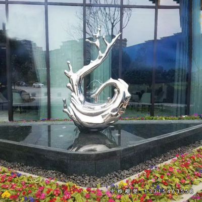 广场海浪不锈钢雕塑