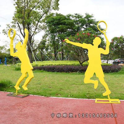 不锈钢户外打羽毛球人物