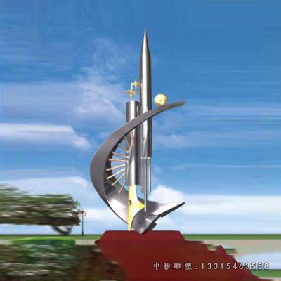 校园抽象不锈钢钢笔雕塑