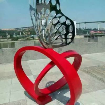 蝴蝶动物不锈钢雕塑