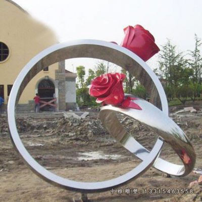 不锈钢公园戒指雕塑