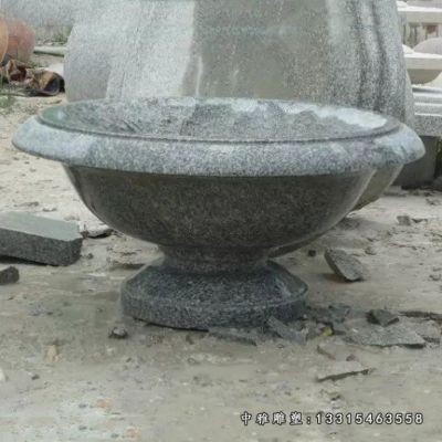 公园石雕花盆