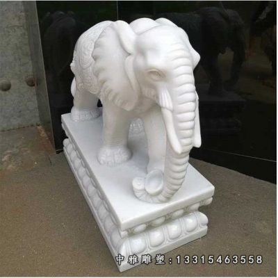 门口石雕招财大象