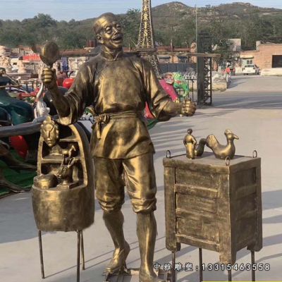铜雕步行街人物雕塑