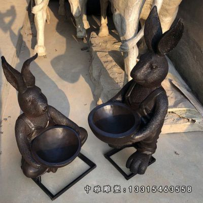 兔子动物铜雕