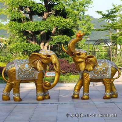 铜雕招财纳福大象