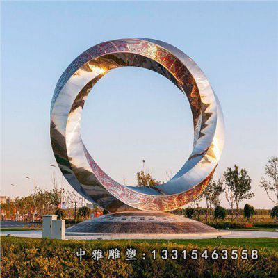 不锈钢广场圆环雕塑