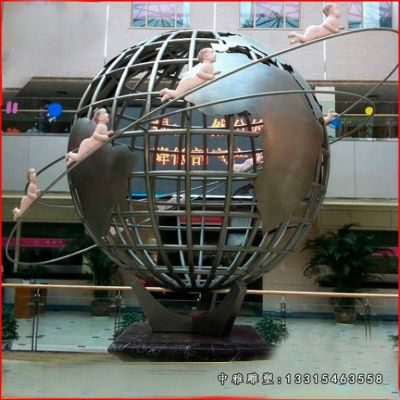 不锈钢广场地球仪雕塑