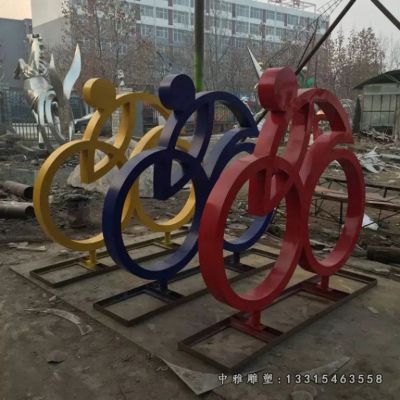 不锈钢抽象赛车人物雕塑