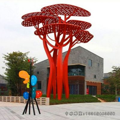 不锈钢广场大树雕塑