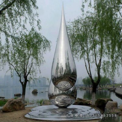 不锈钢公园水滴雕塑