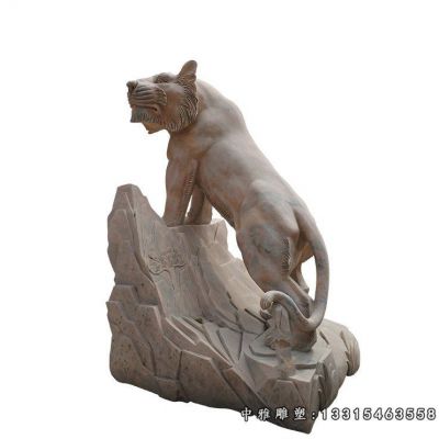 老虎下山石雕雕塑