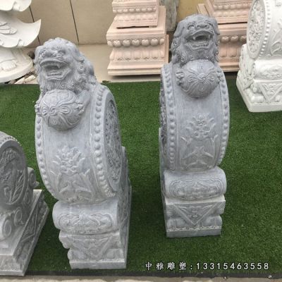 石雕门口狮子抱鼓石