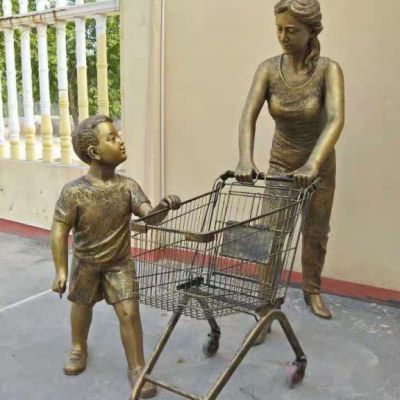 铜雕商场购物人物