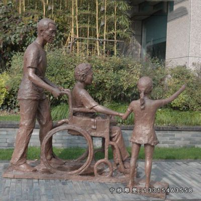 公园铜雕孝道人物