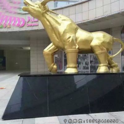 铜雕广场牛雕塑