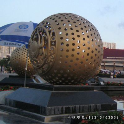 广场不锈钢圆球雕塑