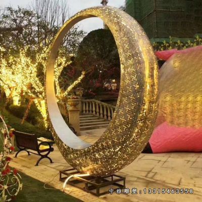 不锈钢广场圆环雕塑