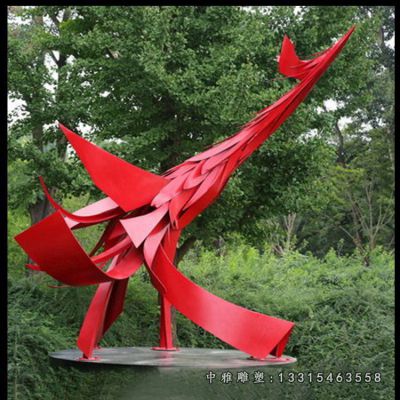 不锈钢抽象凤凰雕塑