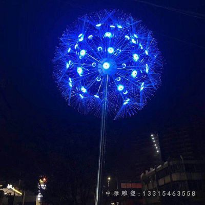 不锈钢发光蒲公英雕塑