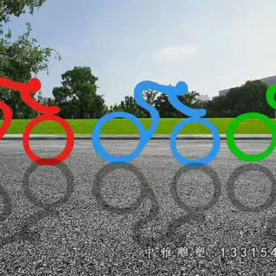 不锈钢抽象骑车人物雕塑