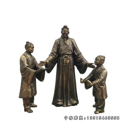 校园铜雕孔融让梨