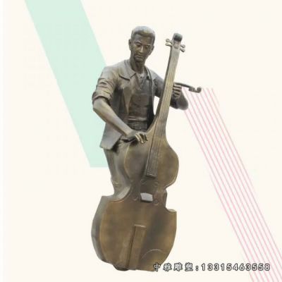 铜雕拉大提琴人物