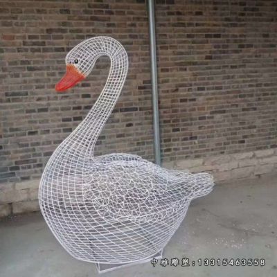 镂空不锈钢天鹅雕塑