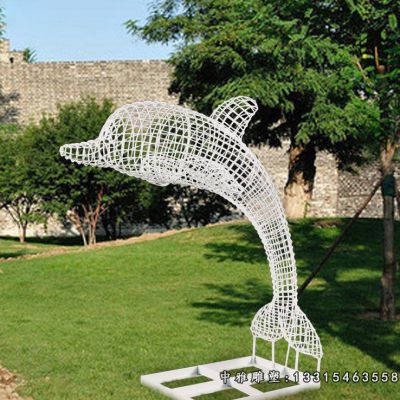 不锈钢海豚动物雕塑