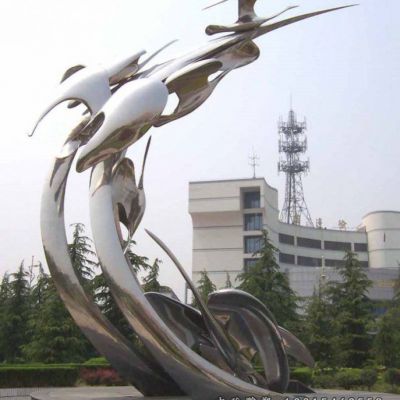不锈钢飞雁动物雕塑
