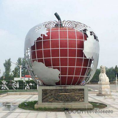 不锈钢水果苹果雕塑