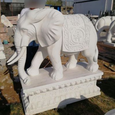 汉白玉大象石雕