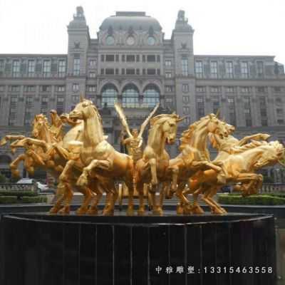 铜雕阿波罗战车雕塑