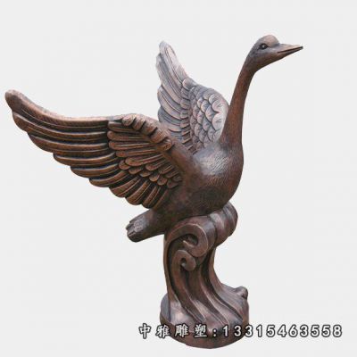 公园铜雕天鹅