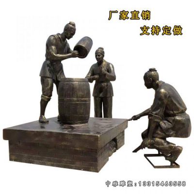 步行街铜雕人物