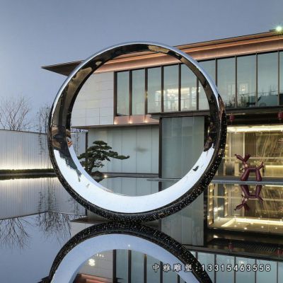 公园月亮不锈钢雕塑