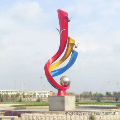 抽象彩虹不锈钢雕塑